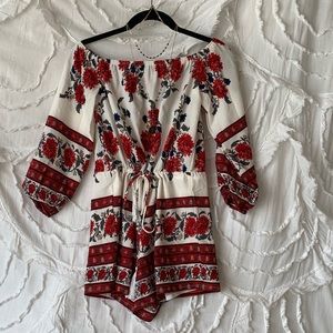 flower off the shoulder romper! NWT
